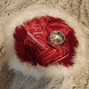 Build-A-Bear red satin with sparkly fur pet bed